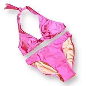 NWT Newport News Barbie Pink Bikini Two Piece Bow Front Swimsuit Size Small 6/8